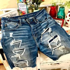 American Eagle distressed board shorts